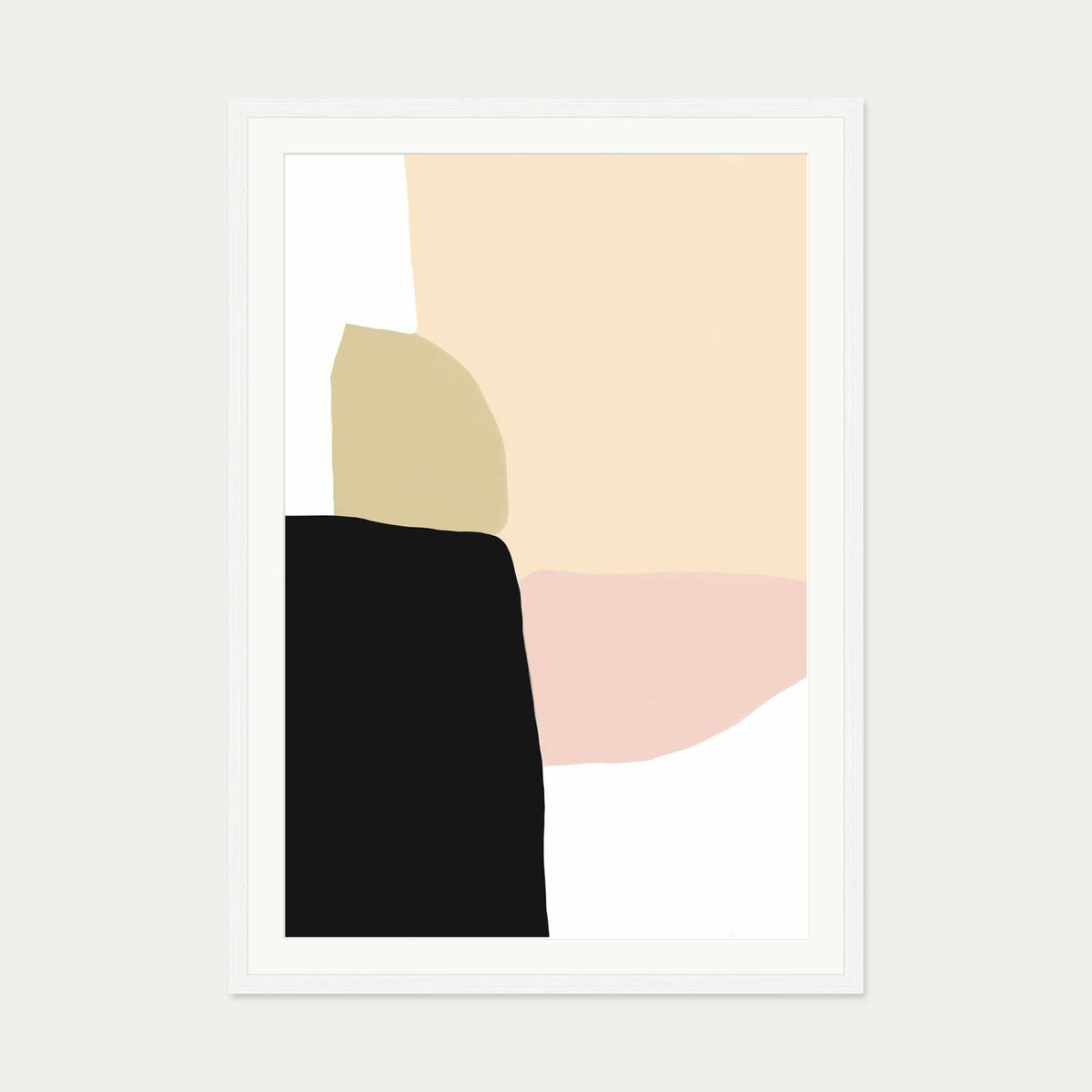 Organic Pastel Stack Art Print — 70 x 100 cm — White Frame