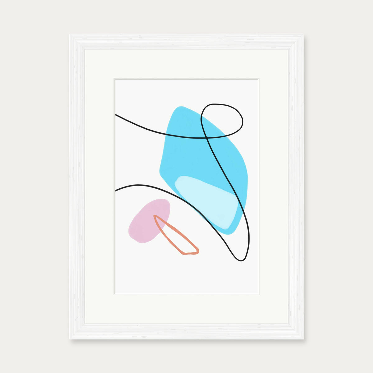 Organic Shapes Art Print — 30 x 40 cm — White Frame