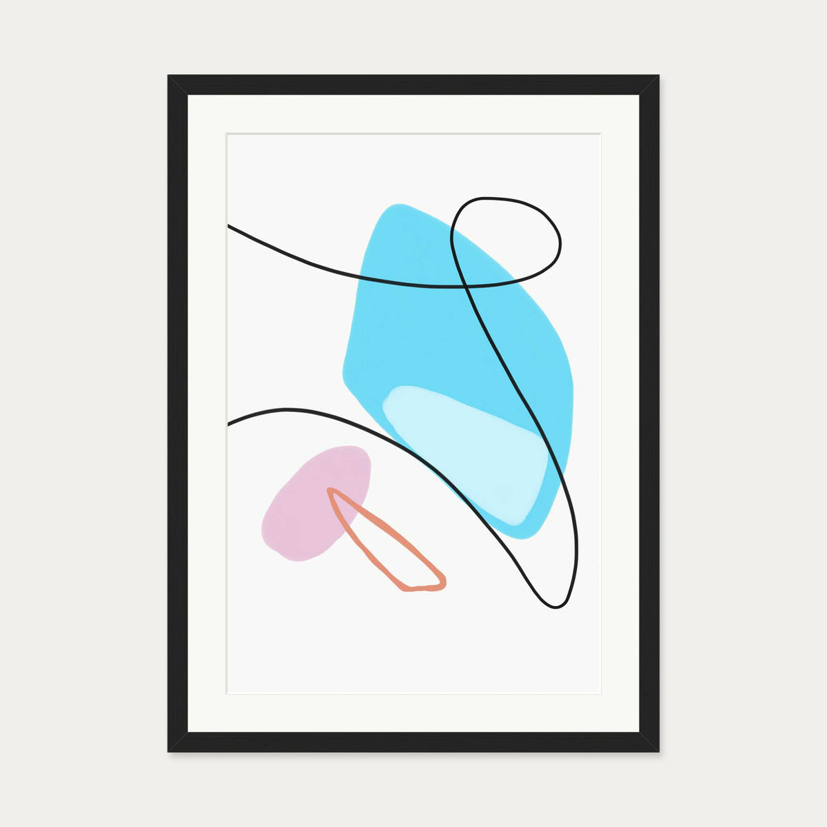 Organic Shapes Art Print — 50 x 70 cm — Black Frame