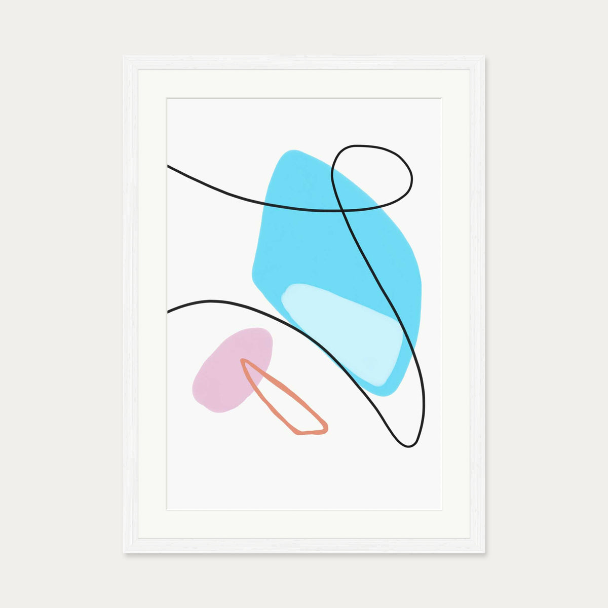Organic Shapes Art Print — 50 x 70 cm — White Frame