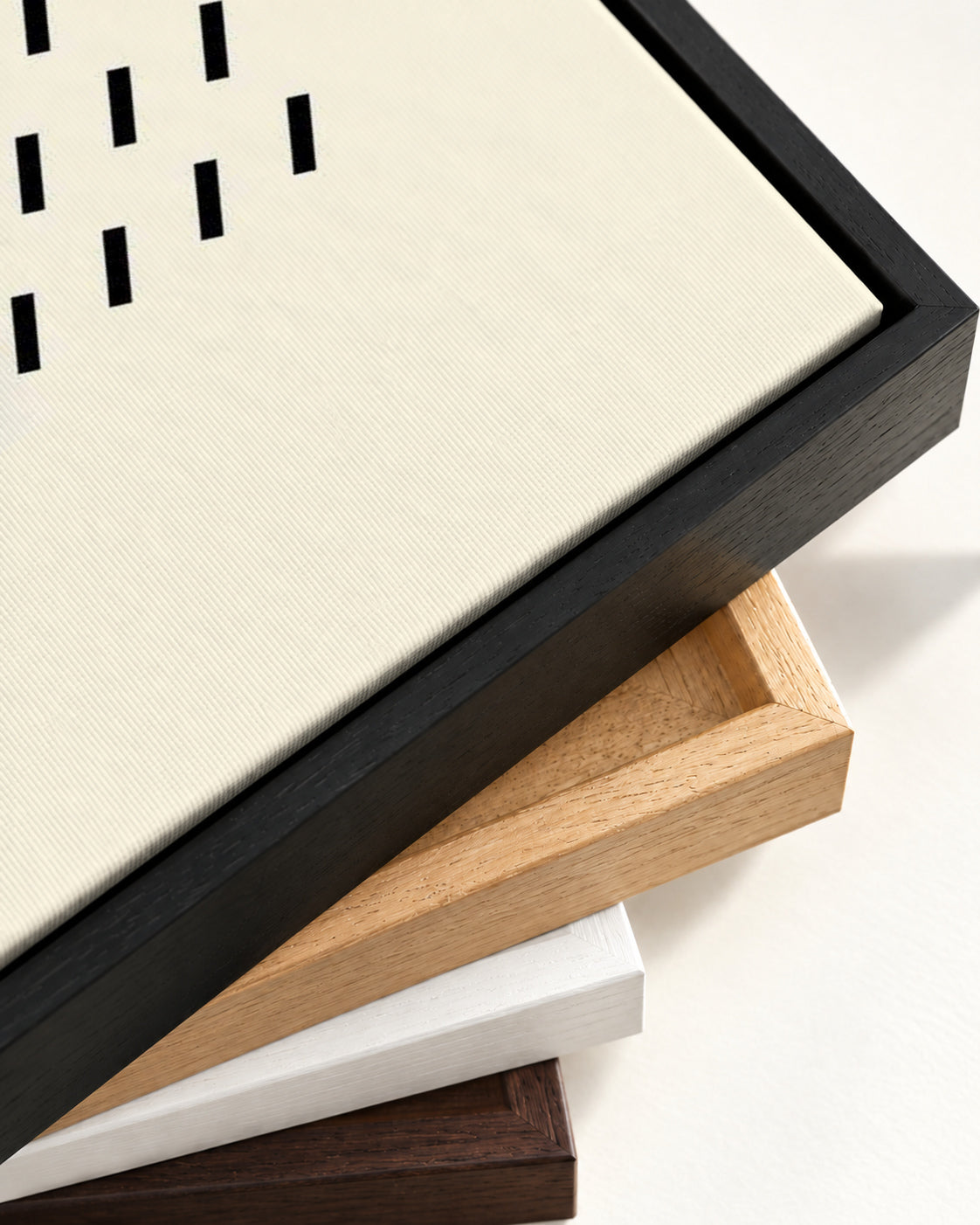 Organic Shapes Beige Canvas Art — framed canvas corner and wrapped canvas detail