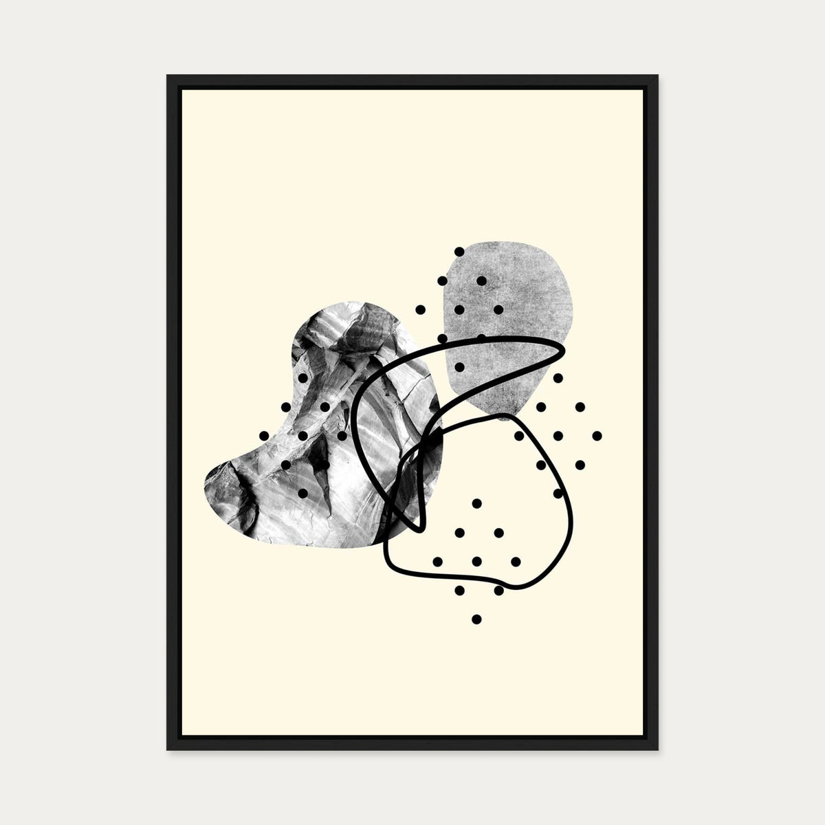 Organic Shapes Canvas Art — 50 x 70 cm — Black Frame