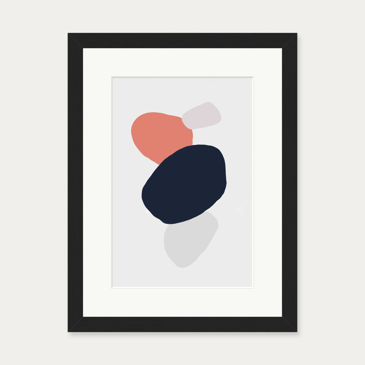 Organic Stone Shapes Art Print — 30 x 40 cm — Black Frame
