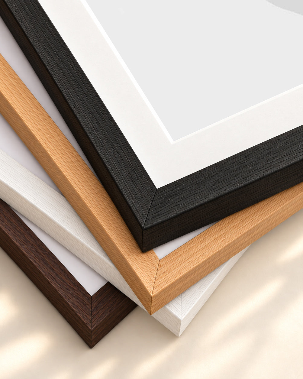 Organic Stone Shapes Art Print — framed print corner with 5 cm mount and bevel