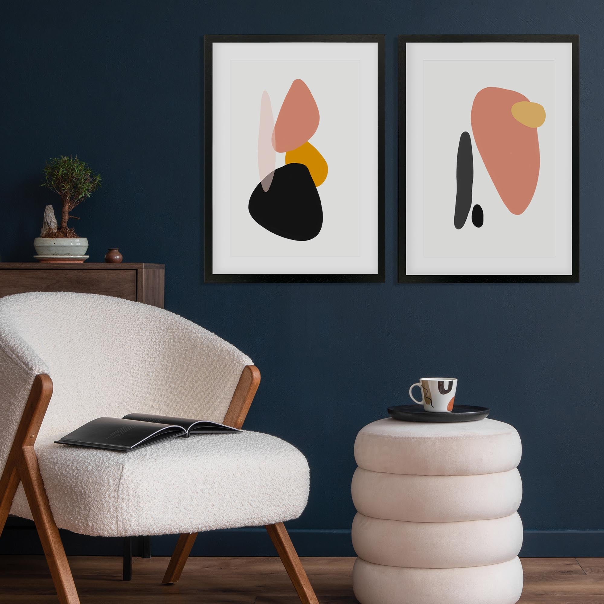 Organic Coral Shapes - Print Set Of 2