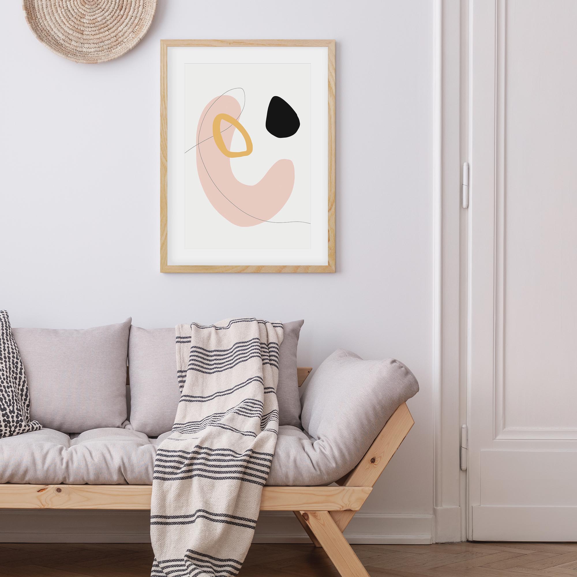 Organic Bean Shapes Framed Art