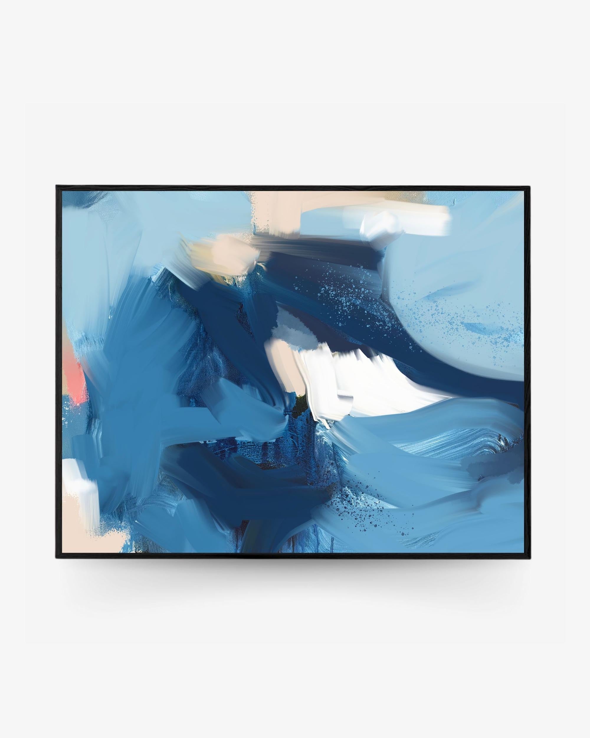 Blue Wave Framed Canvas