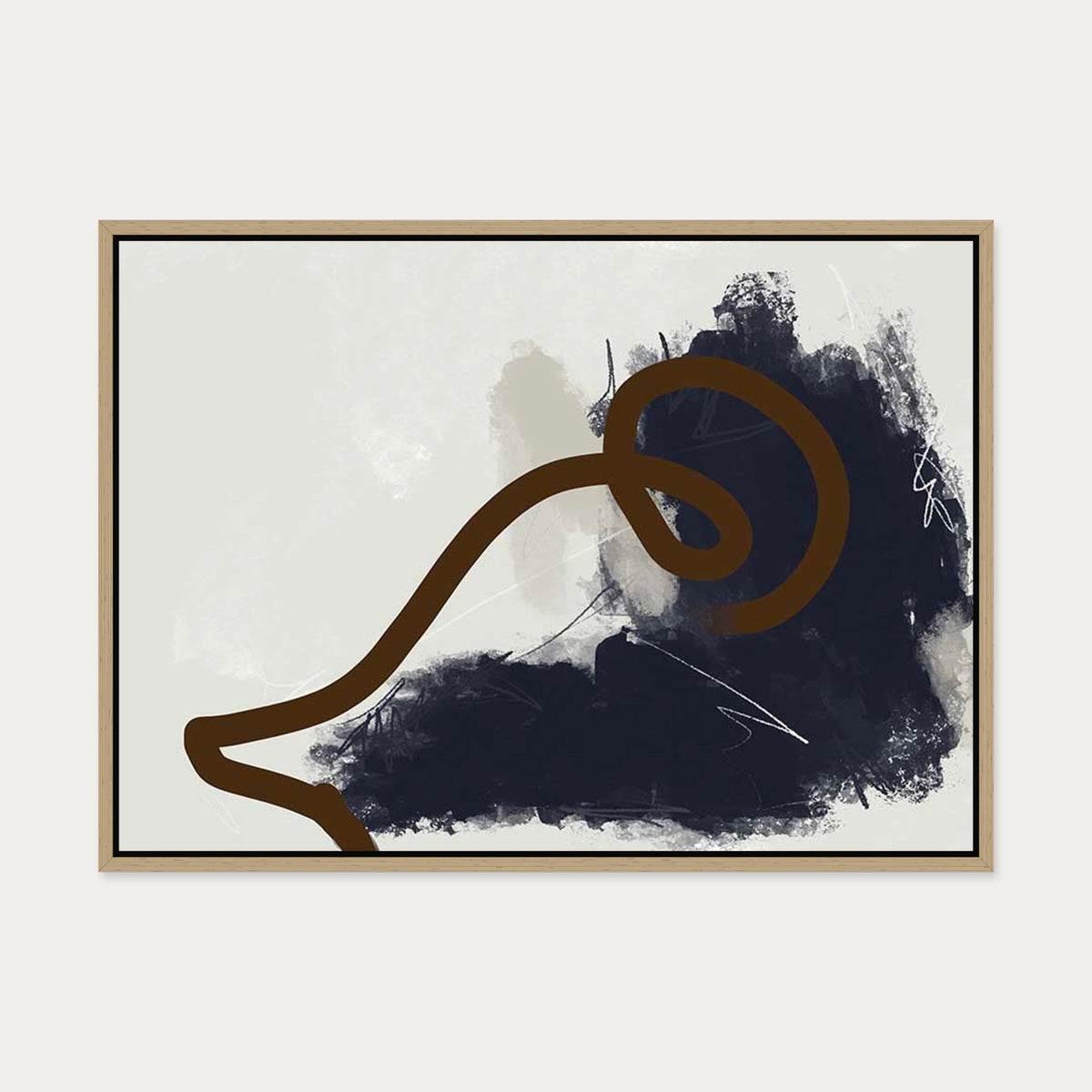 Over The Curve Canvas Art — 50 x 70 cm — Oak Frame