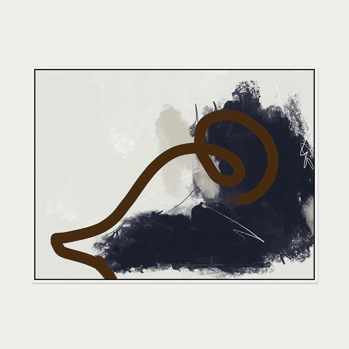 Over The Curve Canvas Art — 90 x 120 cm — White Frame