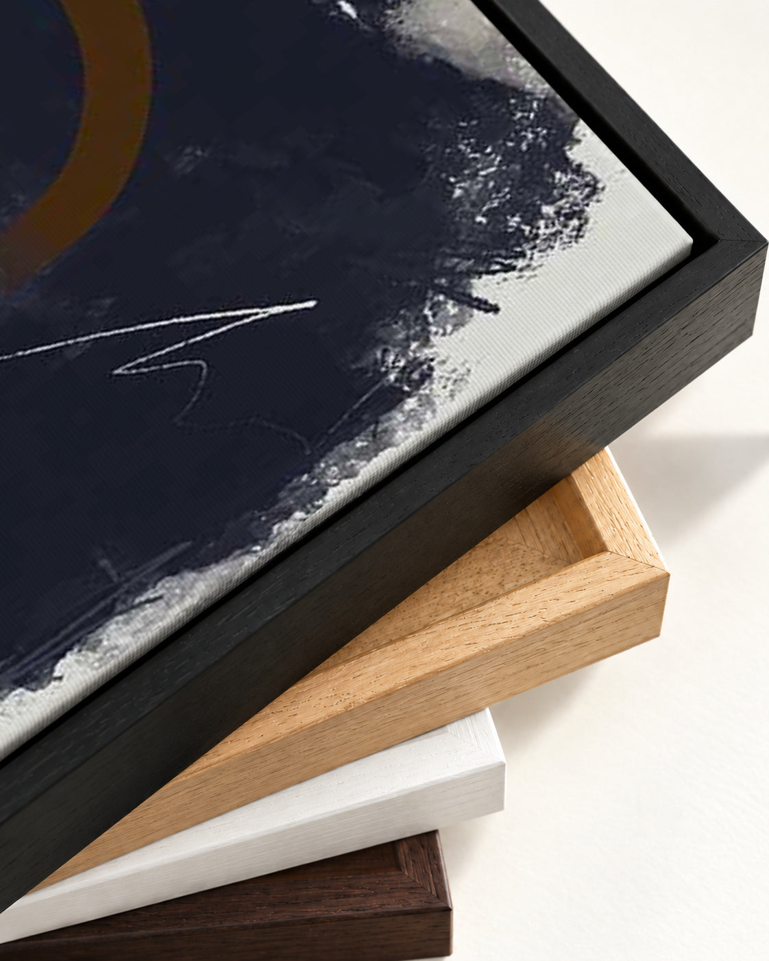 Over The Curve Canvas Art — framed canvas corner and wrapped canvas detail