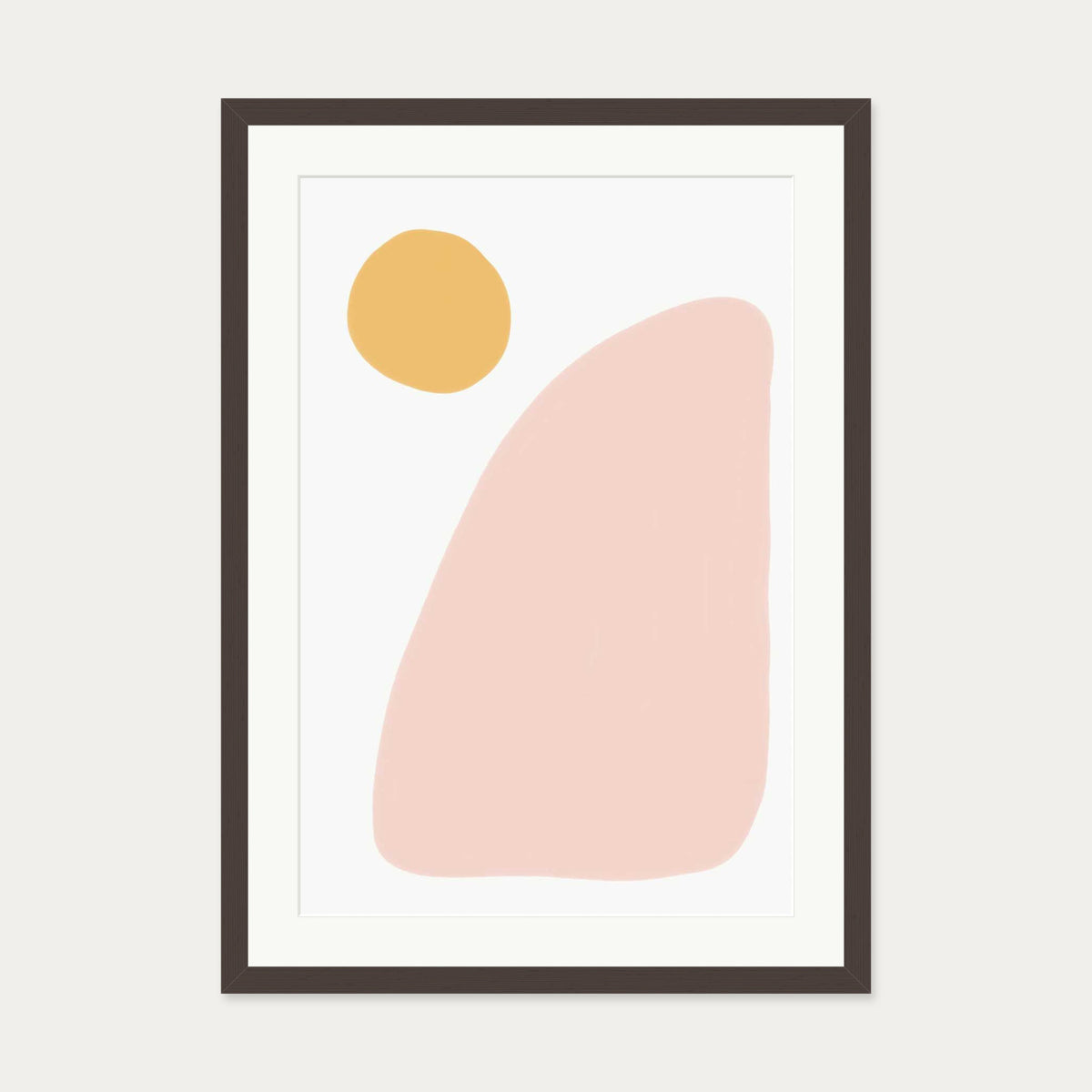 Pale Sunrise Art Print — 50 x 70 cm — Brown Frame