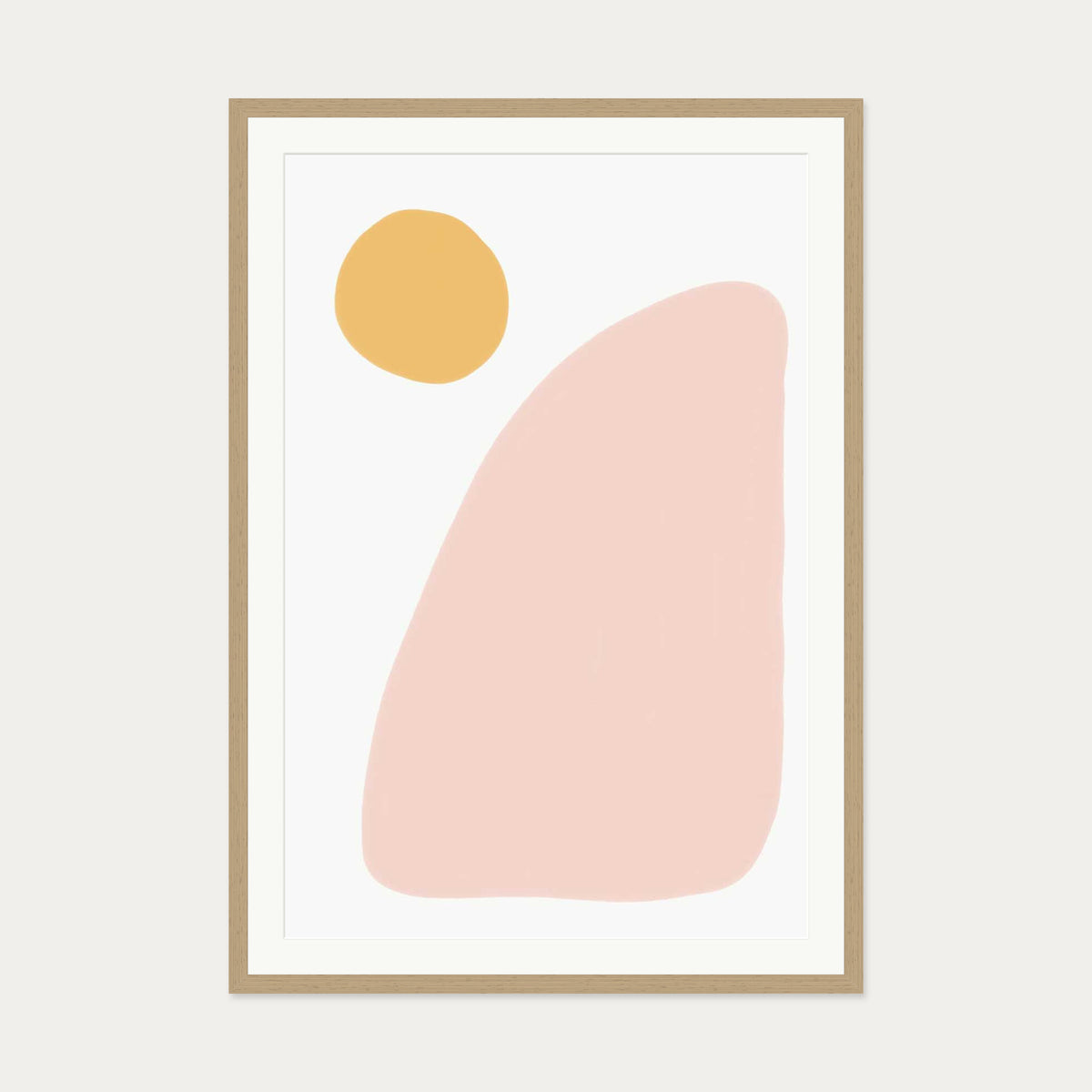 Pale Sunrise Art Print — 70 x 100 cm — Oak Frame
