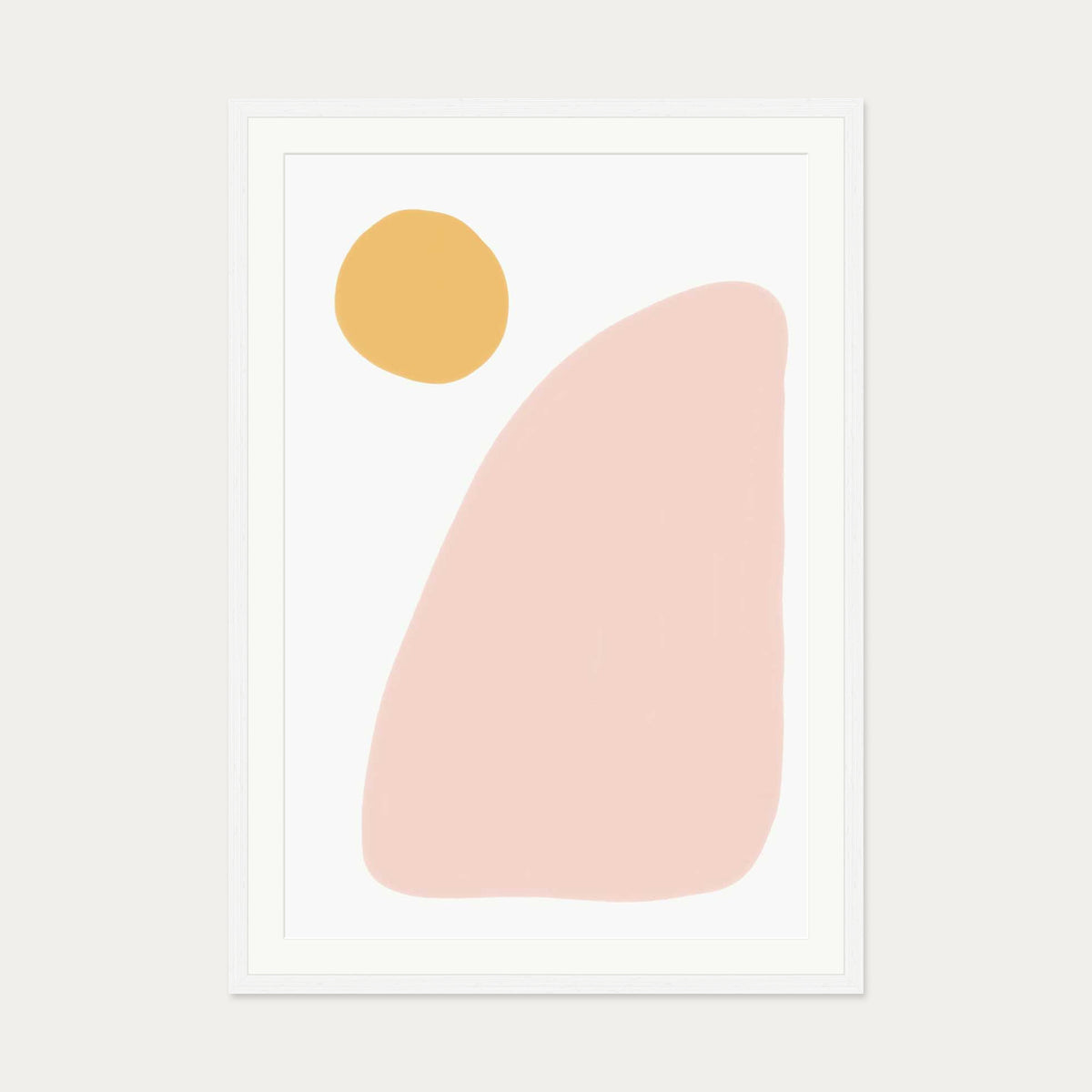 Pale Sunrise Art Print — 70 x 100 cm — White Frame