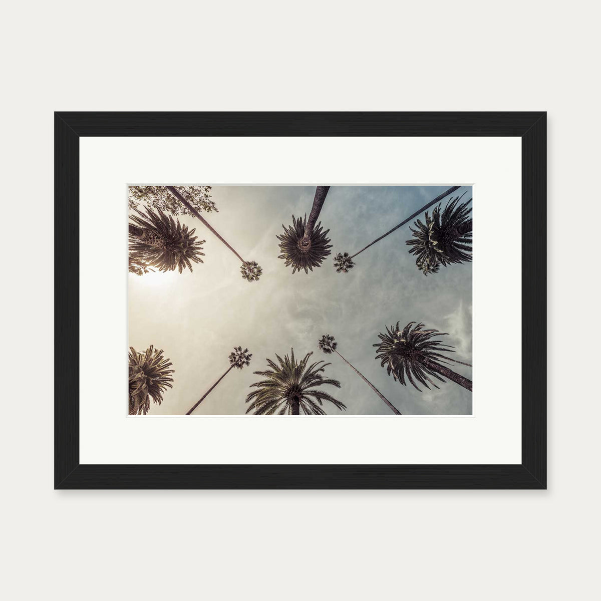 Palm Tree View Wall Art Print — 30 x 40 cm — Black Frame
