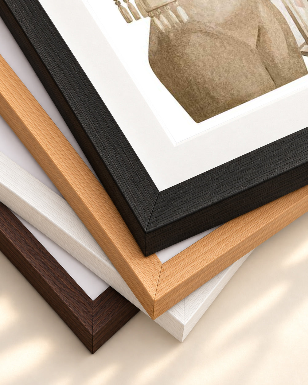 Pampas Watercolour Art Print — framed print corner with 5 cm mount and bevel