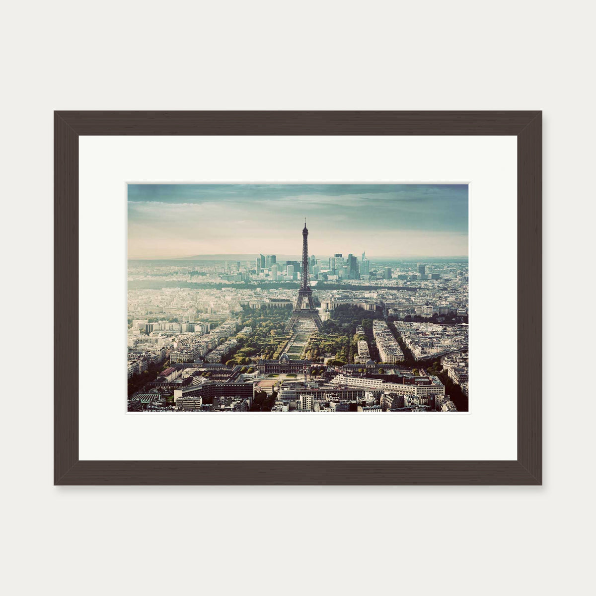 Paris City Poster — 30 x 40 cm — Brown Frame