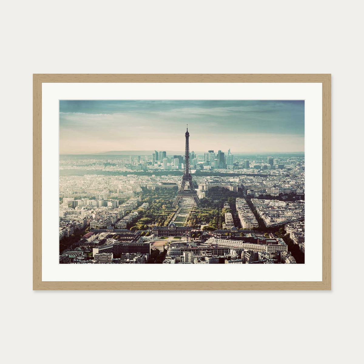 Paris City Poster — 50 x 70 cm — Oak Frame