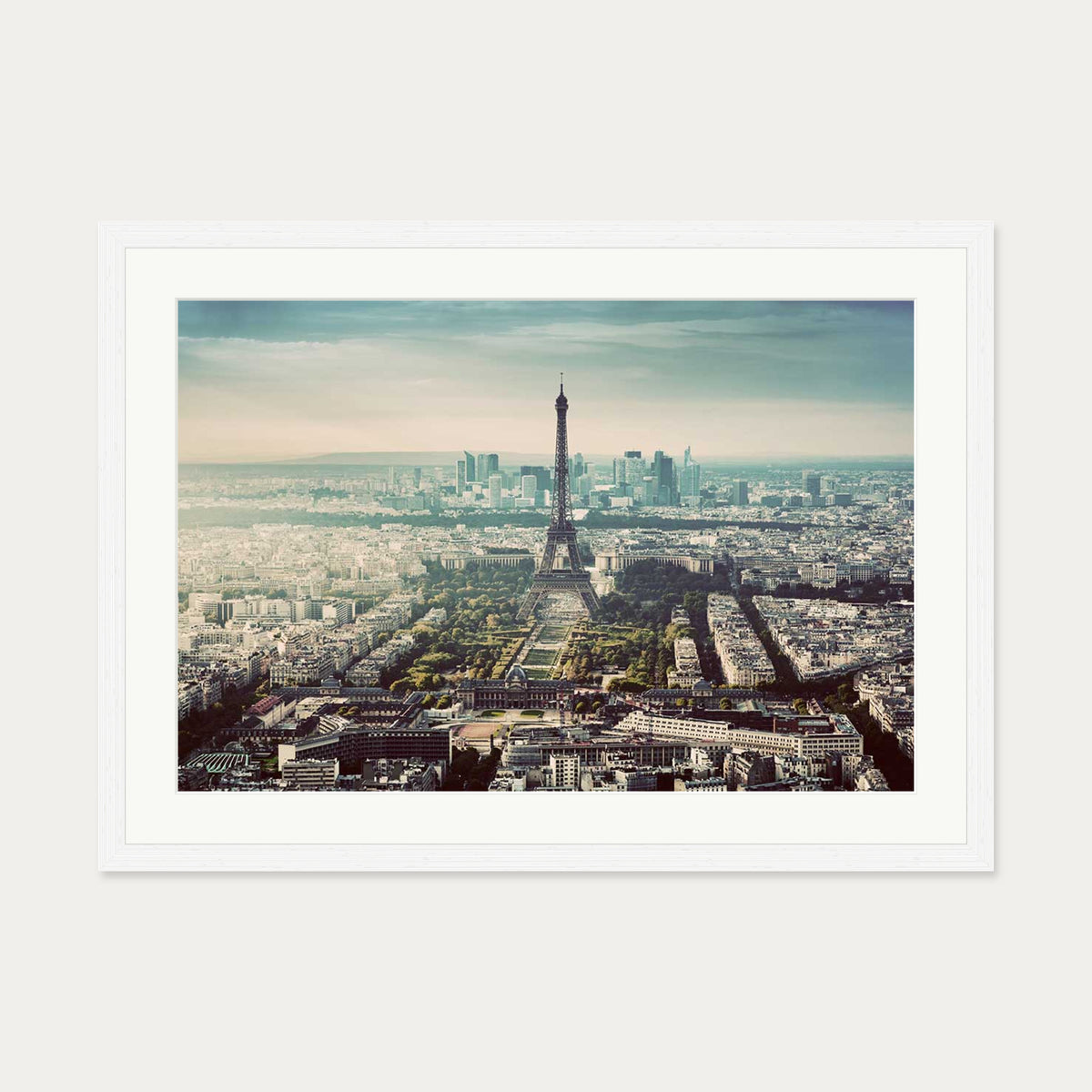 Paris City Poster — 50 x 70 cm — White Frame
