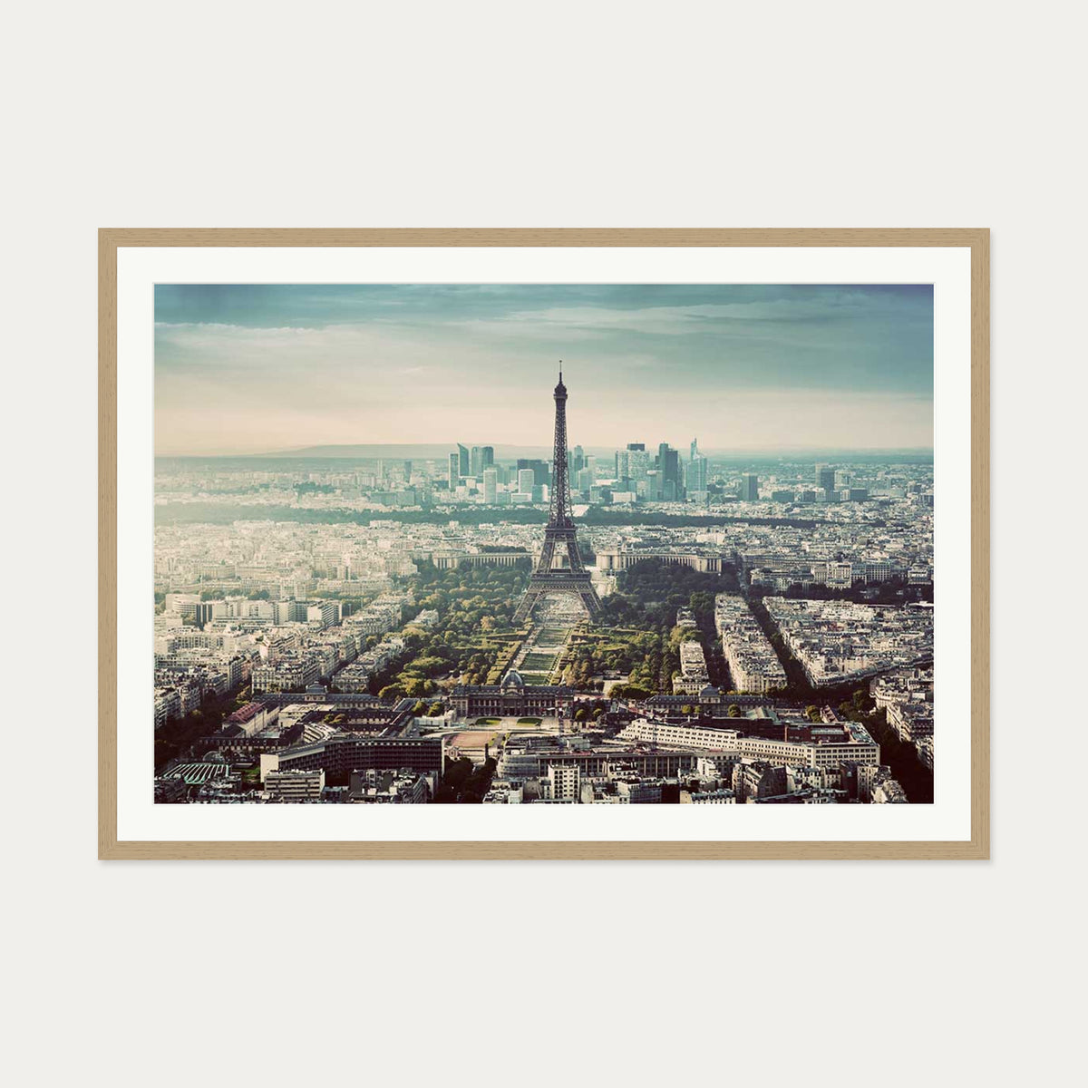 Paris City Poster — 70 x 100 cm — Oak Frame