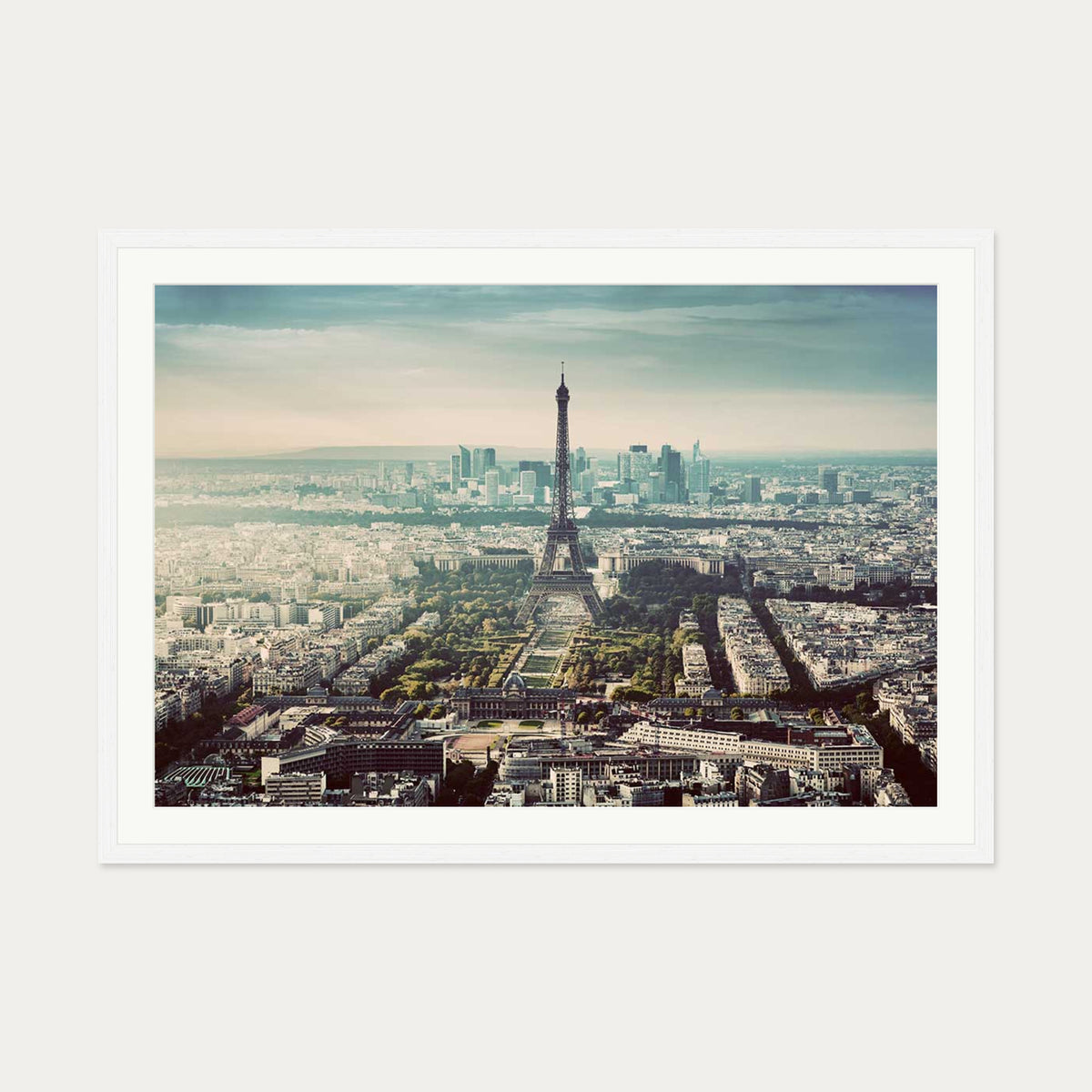 Paris City Poster — 70 x 100 cm — White Frame