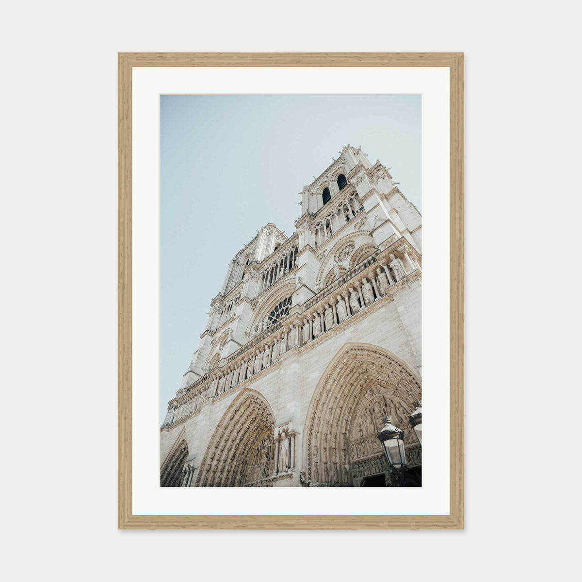 Parisian Architecture Art Print — 50 x 70 cm — Oak Frame