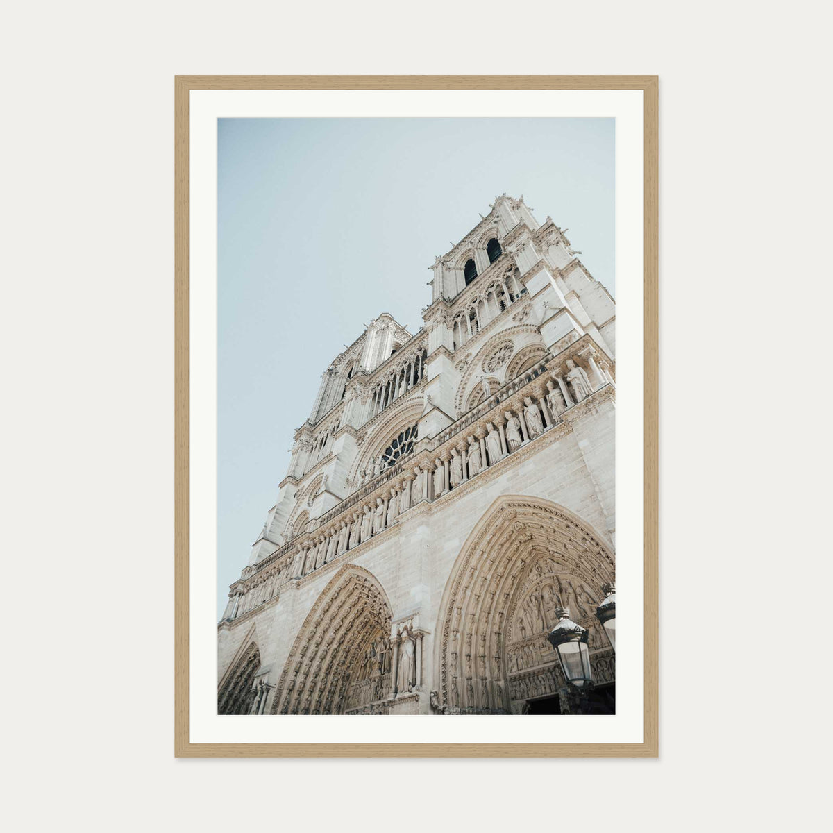 Parisian Architecture Art Print — 70 x 100 cm — Oak Frame