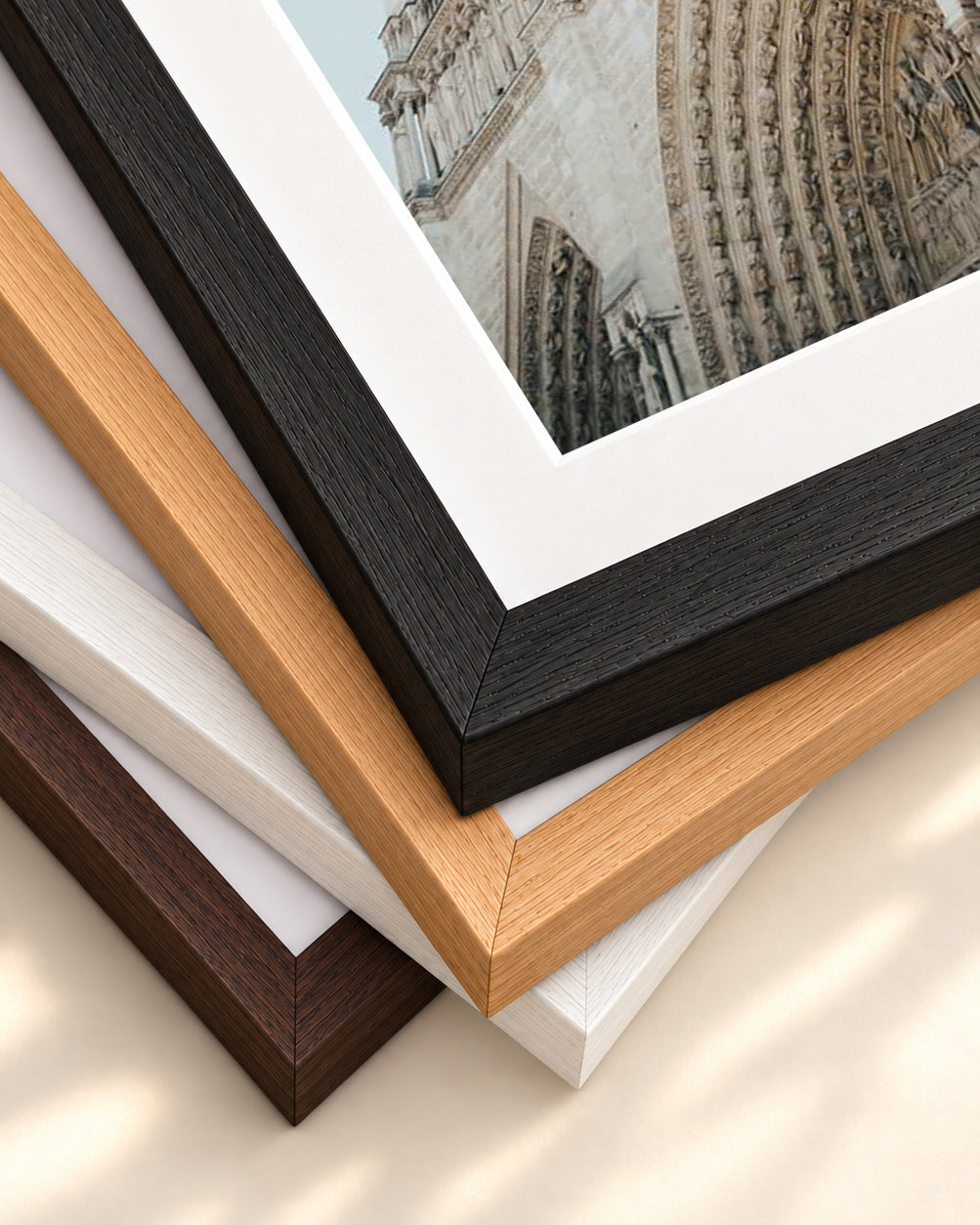 Parisian Architecture Art Print — framed print corner with 5 cm mount and bevel