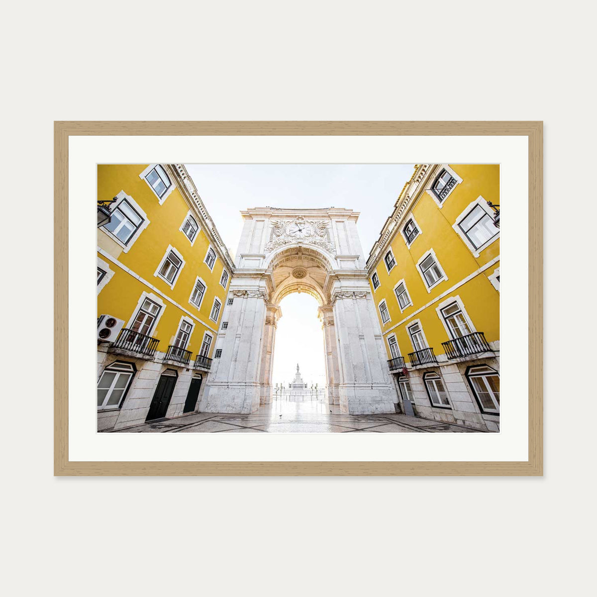 Parisian Architecture Wall Art Print — 50 x 70 cm — Oak Frame