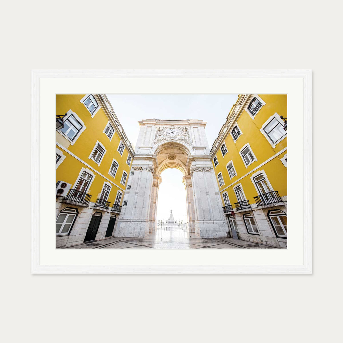 Parisian Architecture Wall Art Print — 50 x 70 cm — White Frame