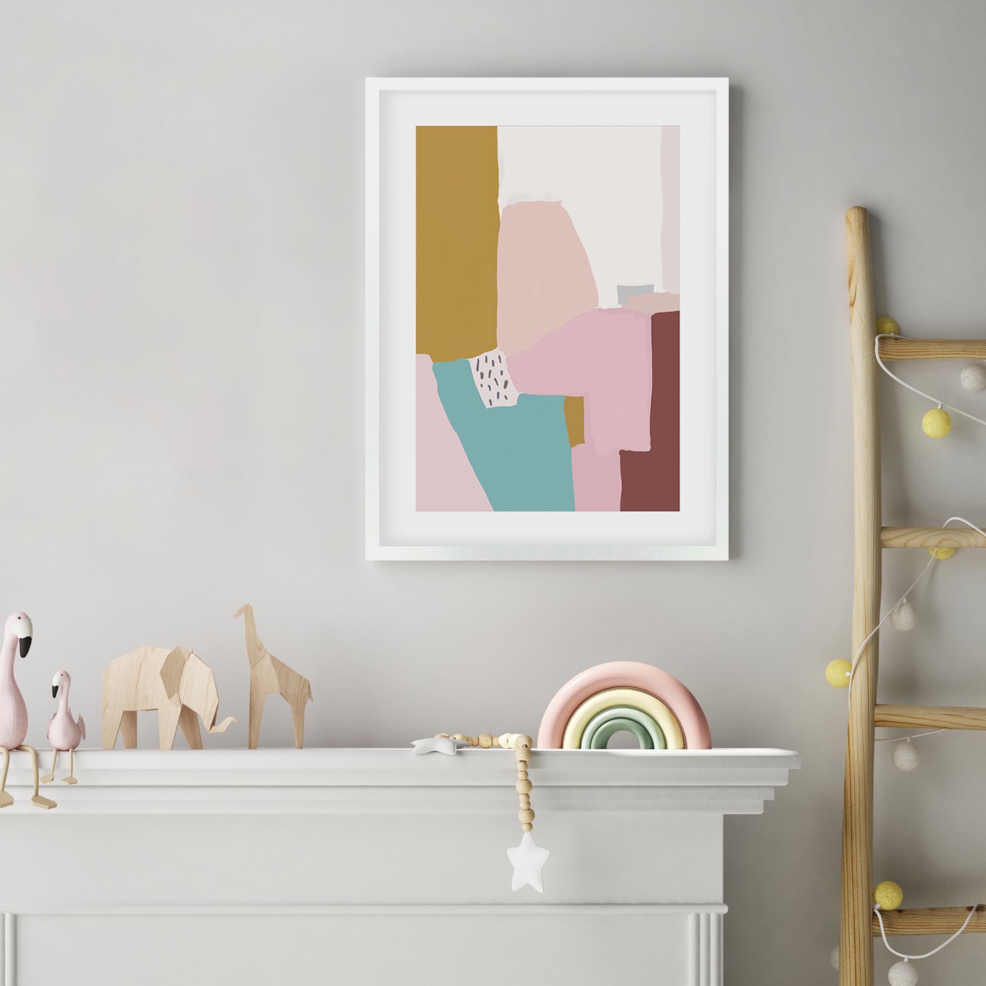 Pastel Abstract Design Framed Art