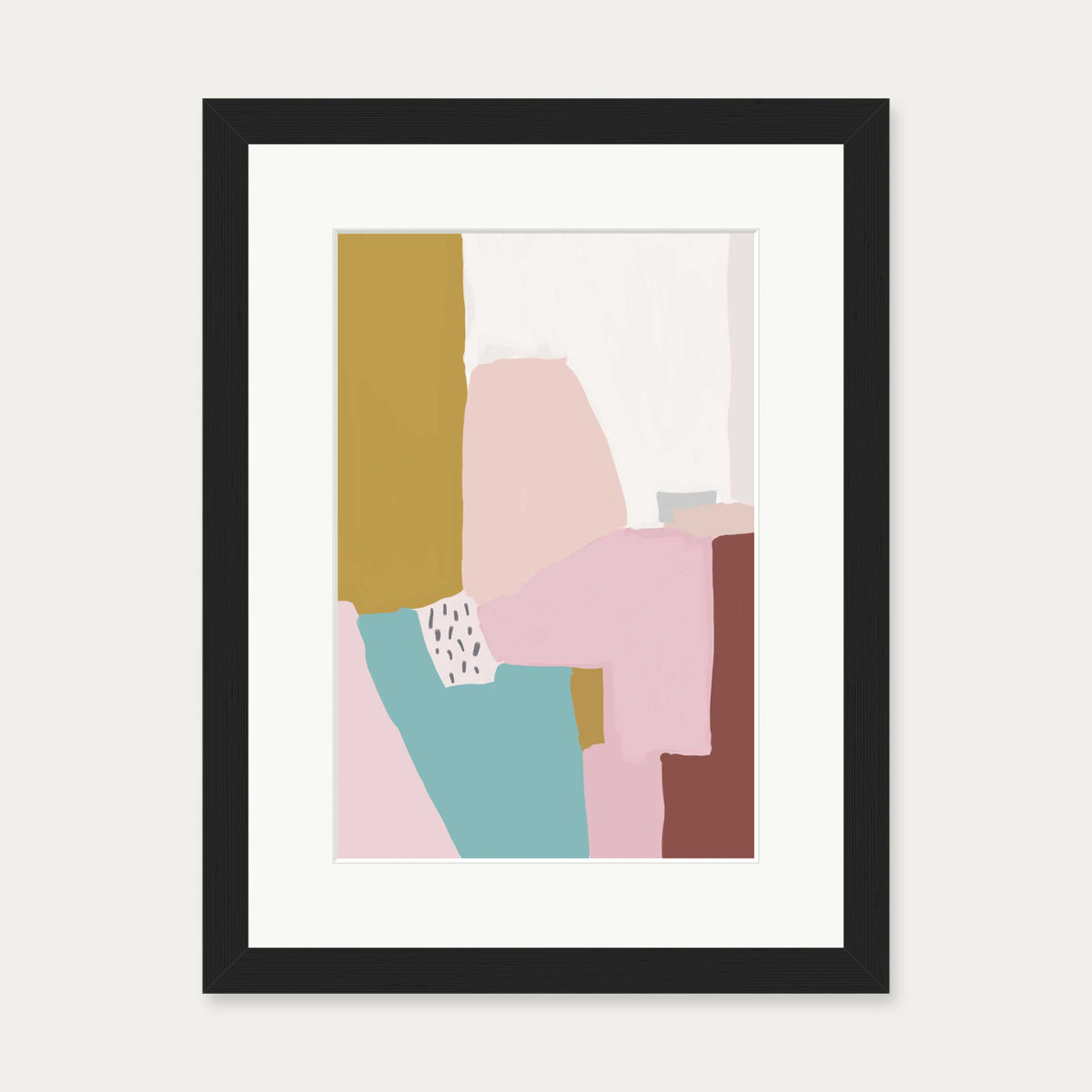 Pastel Abstract Design Art Print — 30 x 40 cm — Black Frame