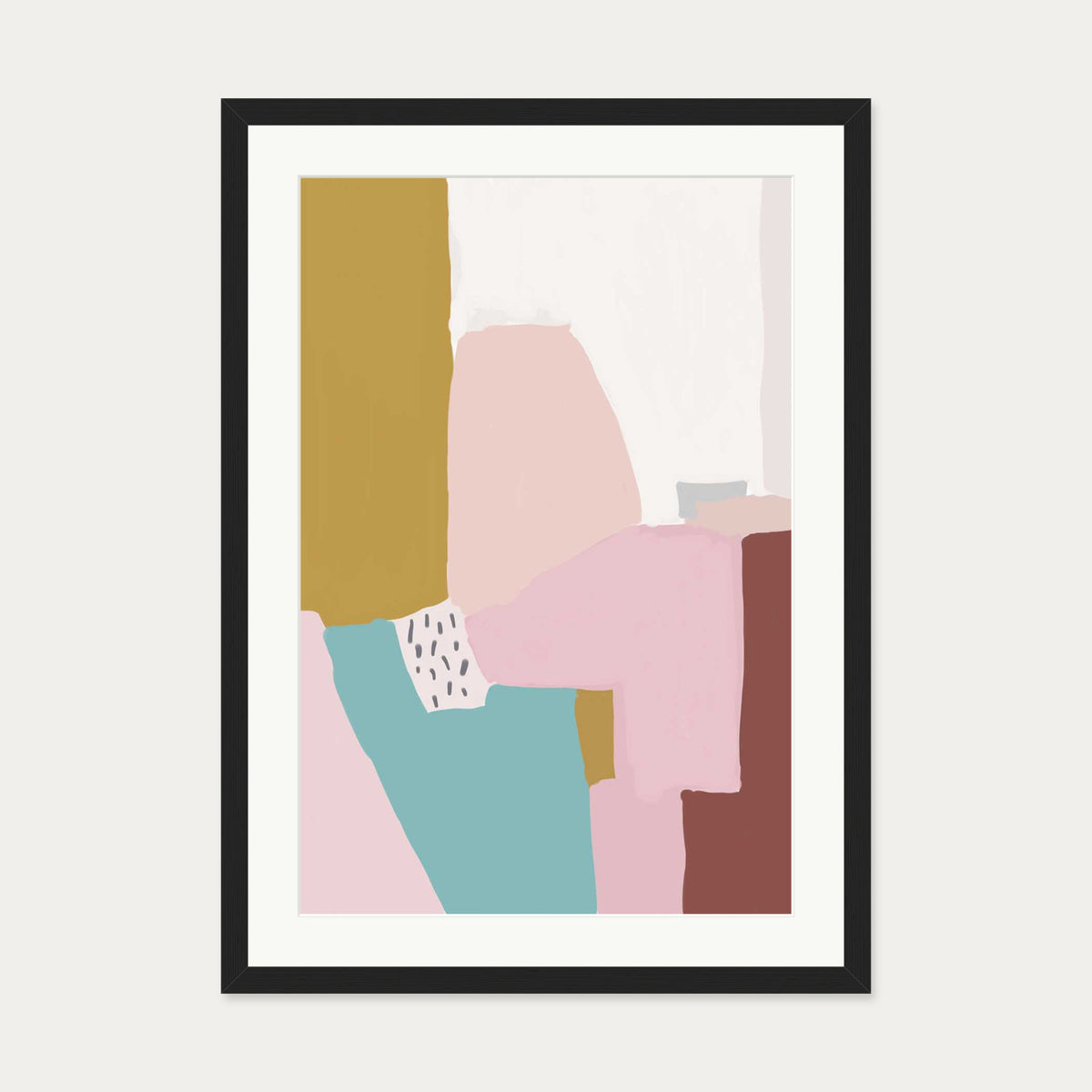 Pastel Abstract Design Art Print — 50 x 70 cm — Black Frame