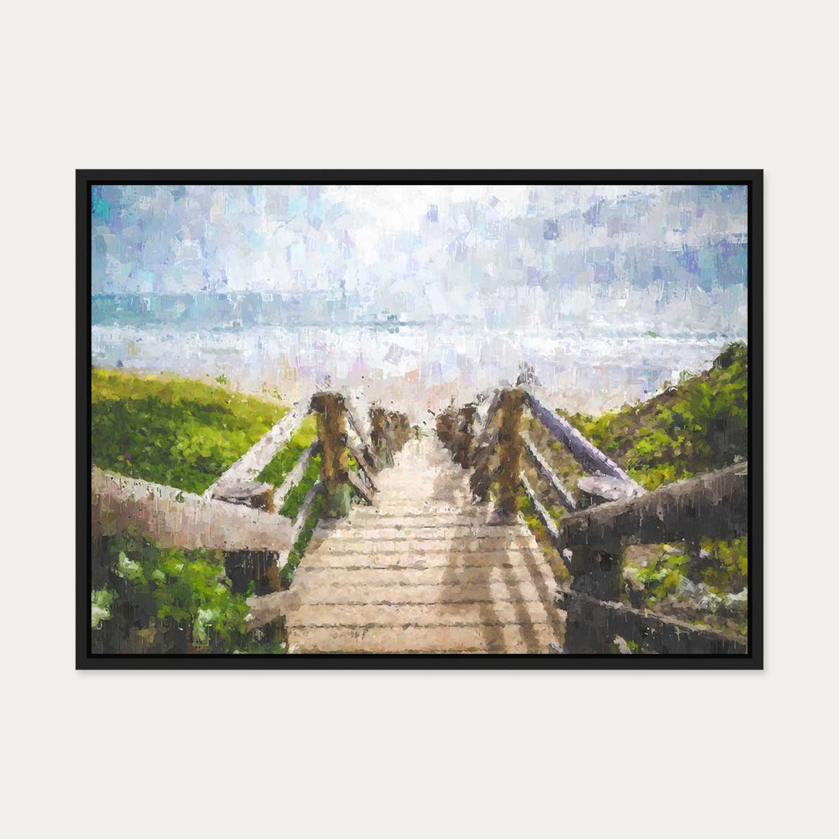 Path To The Beach Canvas Art — 50 x 70 cm — Black Frame