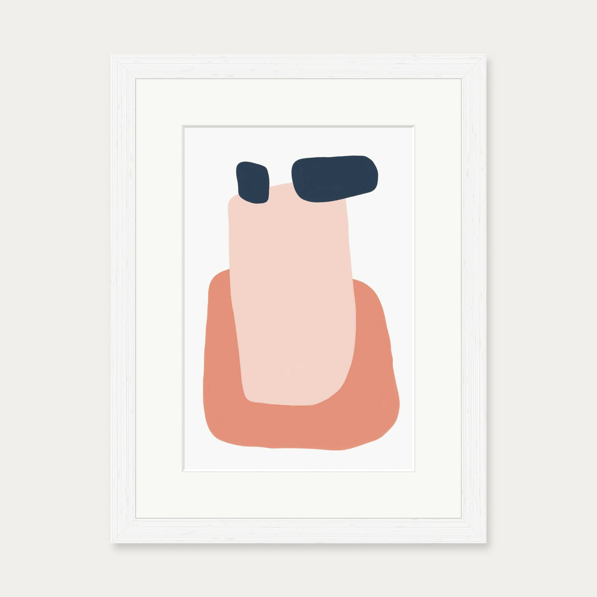 Peach Abstract Shapes Art Print — 30 x 40 cm — White Frame