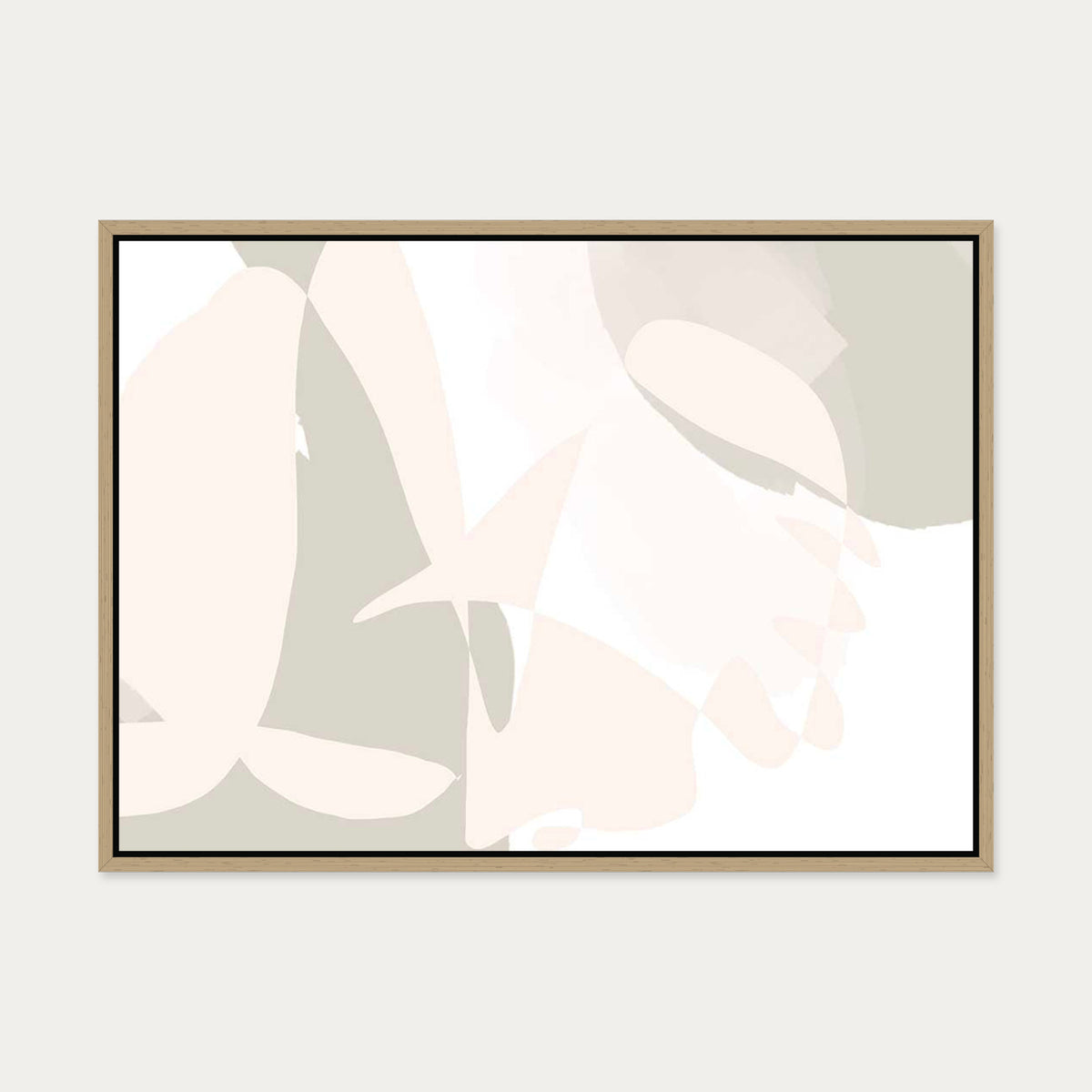 Peach Bauhaus Canvas Art — 50 x 70 cm — Oak Frame