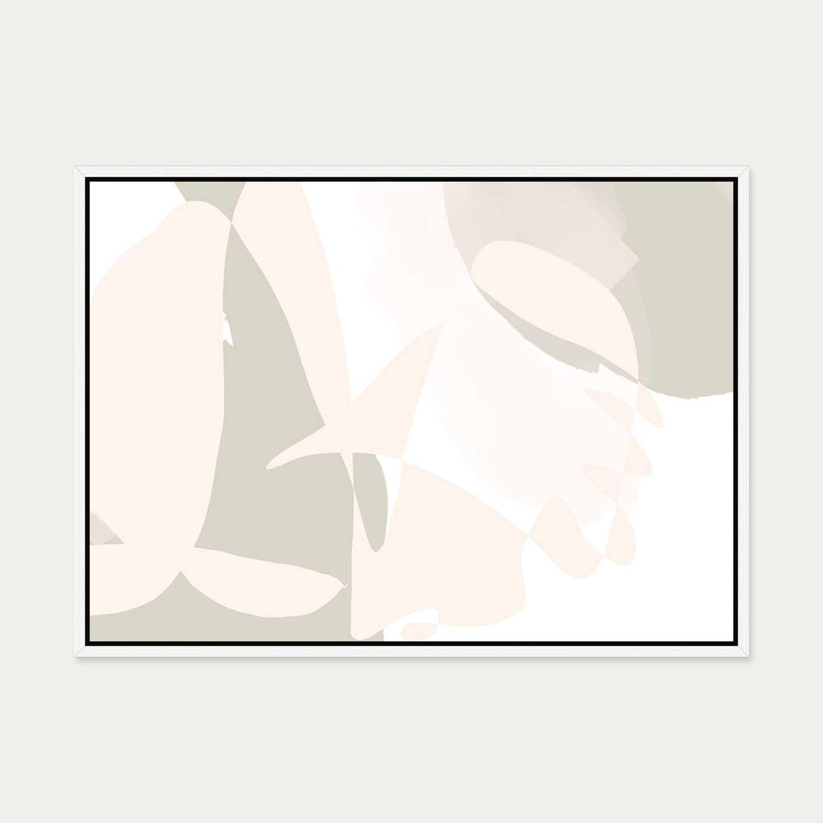 Peach Bauhaus Canvas Art — 50 x 70 cm — White Frame