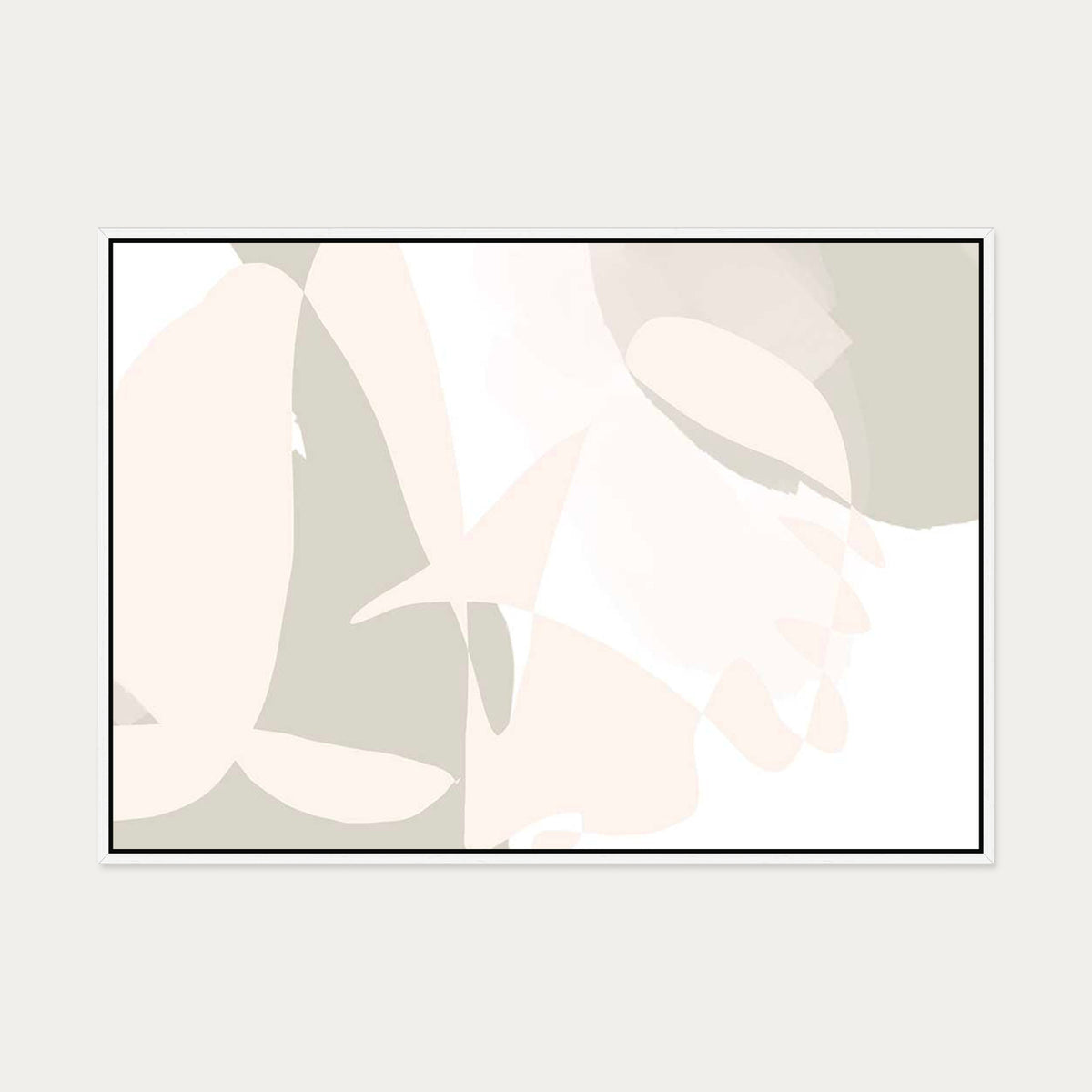 Peach Bauhaus Canvas Art — 70 x 100 cm — White Frame