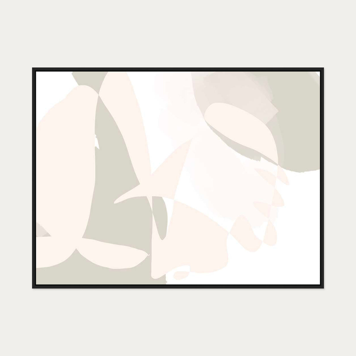 Peach Bauhaus Canvas Art — 90 x 120 cm — Black Frame
