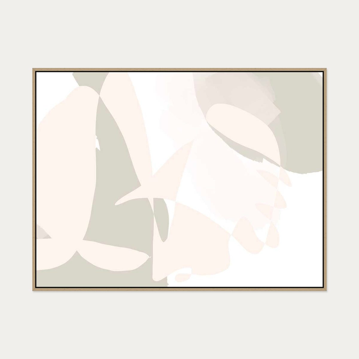 Peach Bauhaus Canvas Art — 90 x 120 cm — Oak Frame