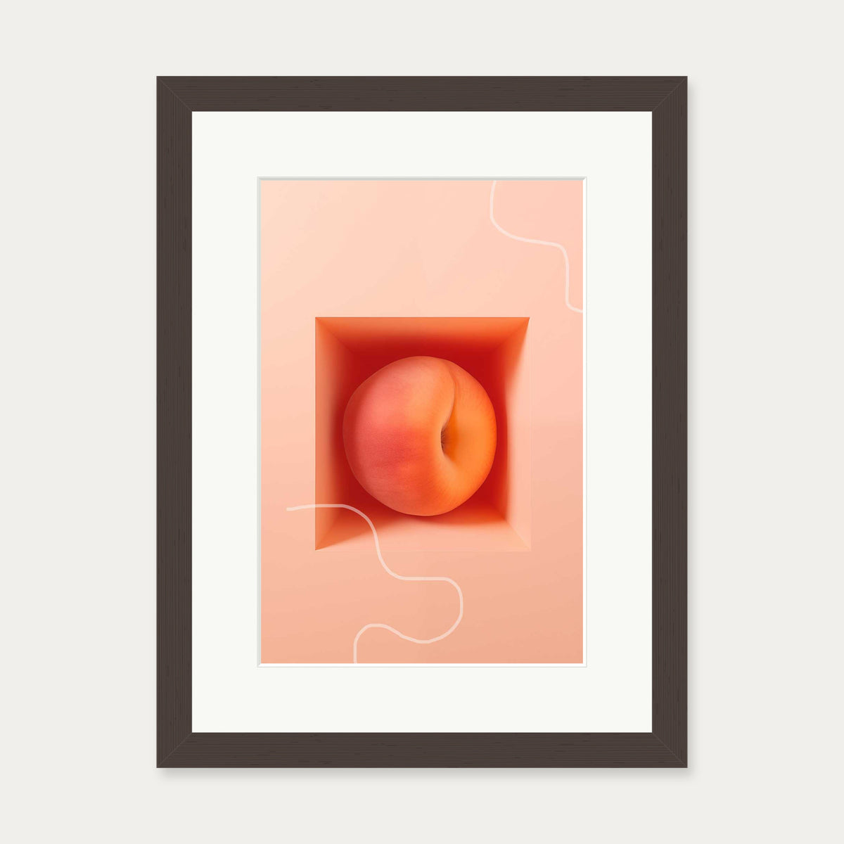 Peach Dreams Art Print — 30 x 40 cm — Brown Frame