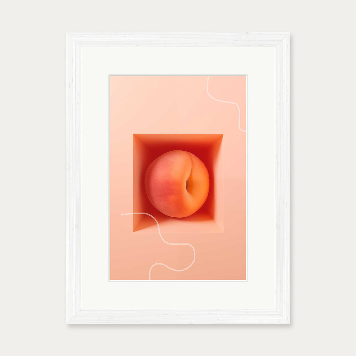 Peach Dreams Art Print — 30 x 40 cm — White Frame