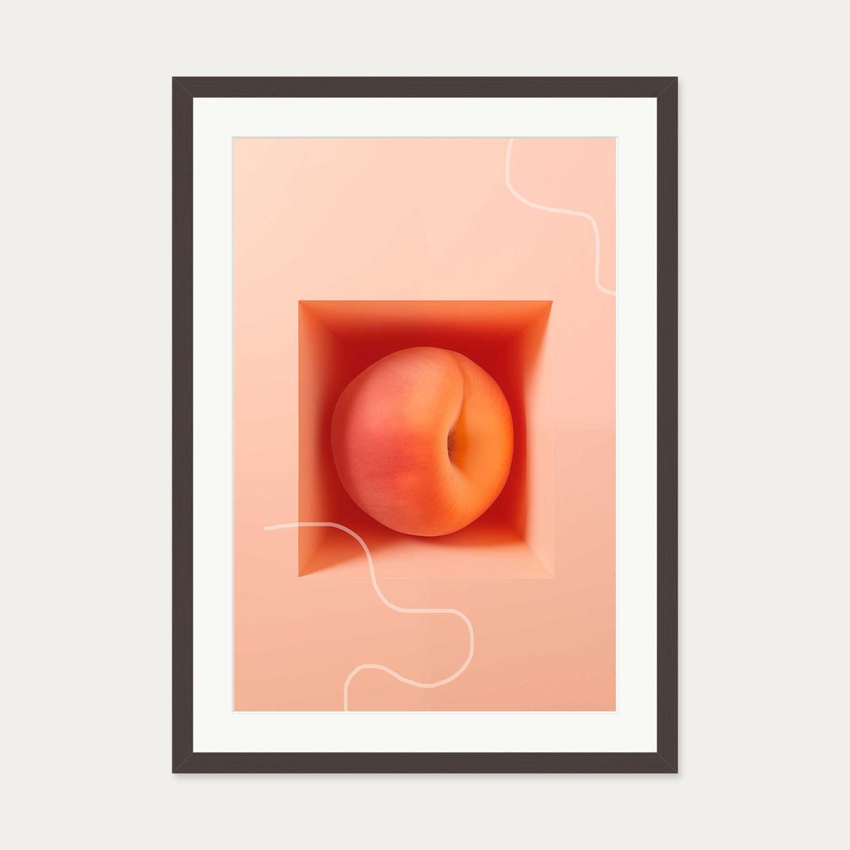 Peach Dreams Art Print — 50 x 70 cm — Brown Frame
