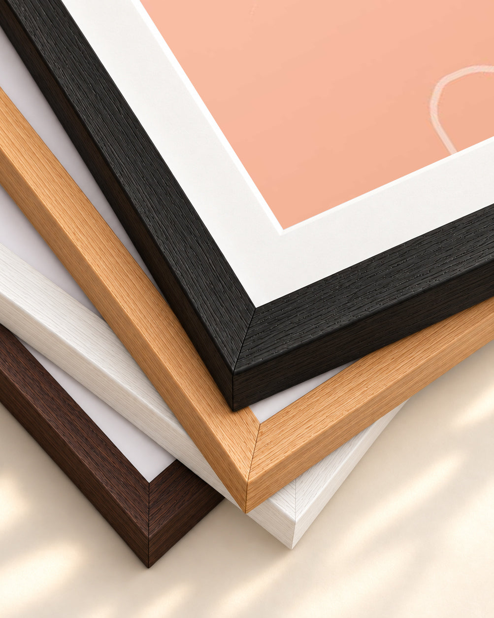 Peach Dreams Art Print — framed print corner with 5 cm mount and bevel
