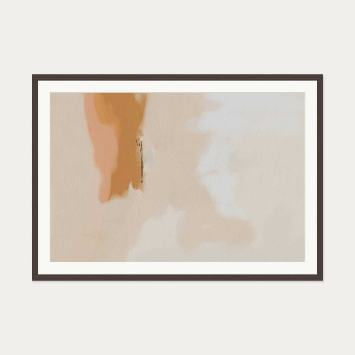 Peach Haze Art Print — 70 x 100 cm — Brown Frame