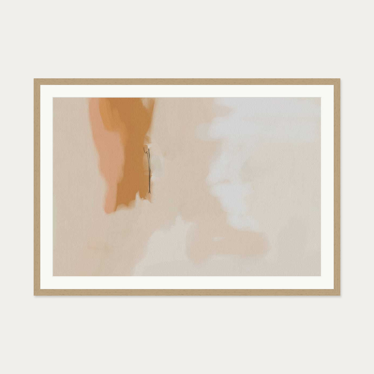 Peach Haze Art Print — 70 x 100 cm — Oak Frame