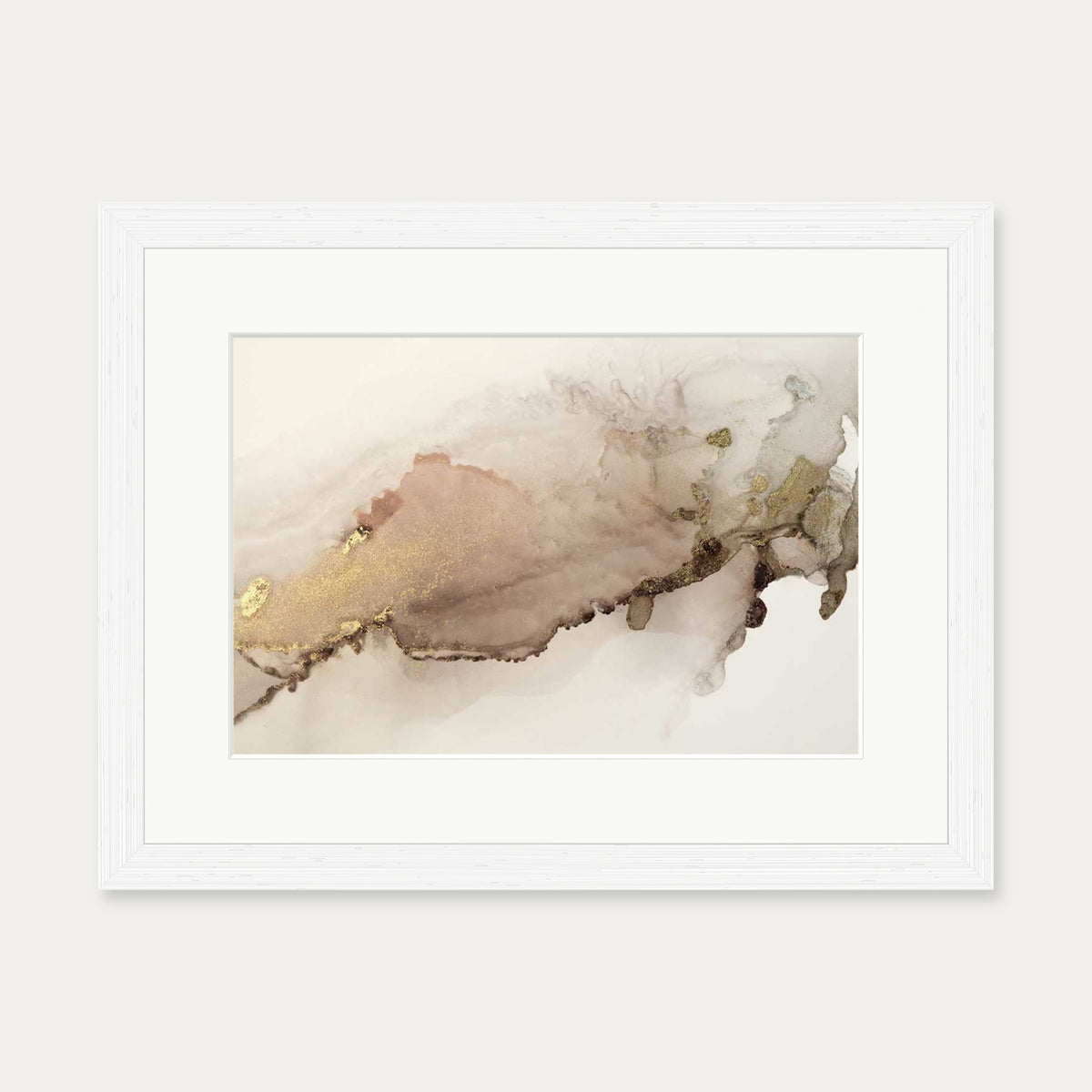 Peach Marble Art Print — 30 x 40 cm — White Frame