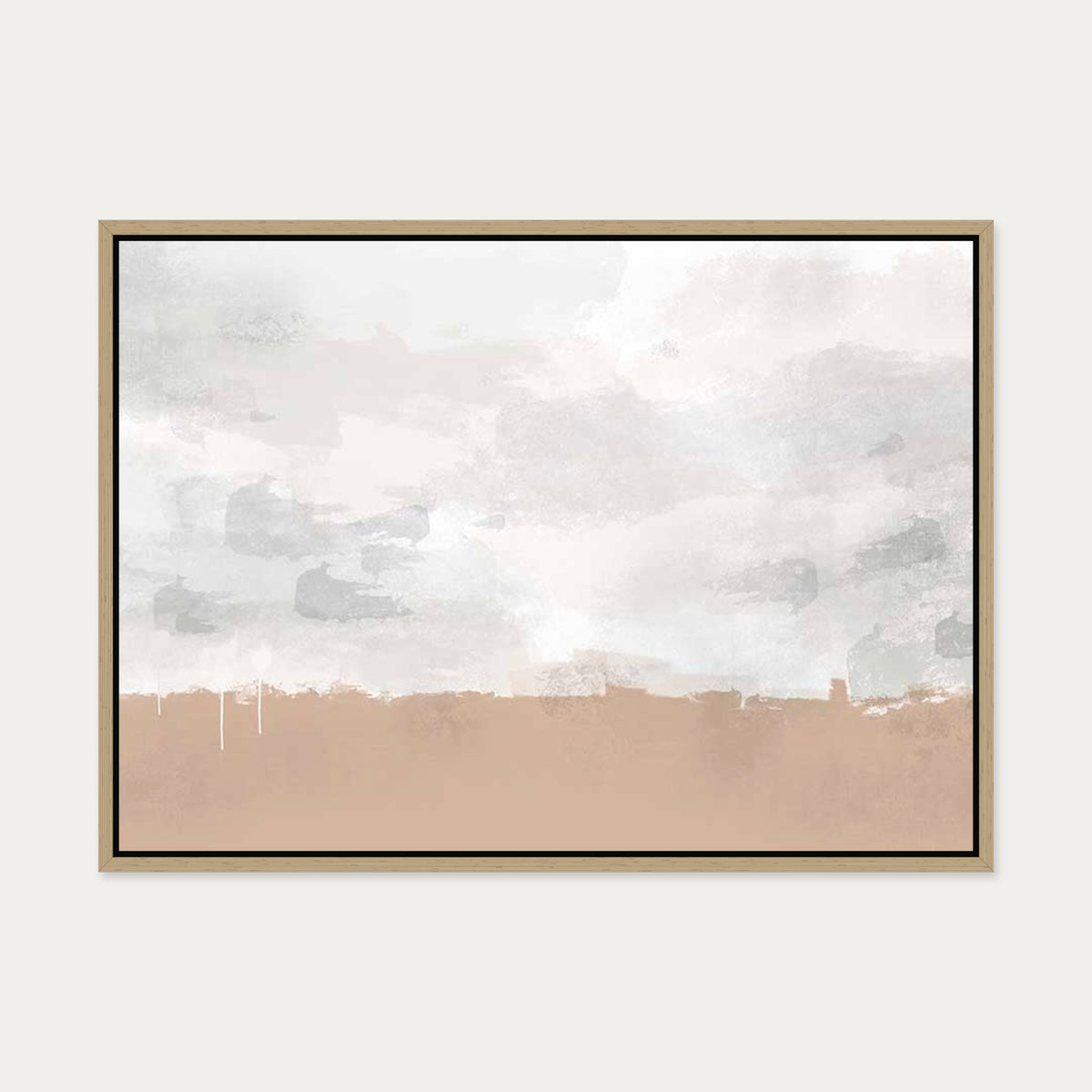 Peach Sands Canvas Art — 50 x 70 cm — Oak Frame