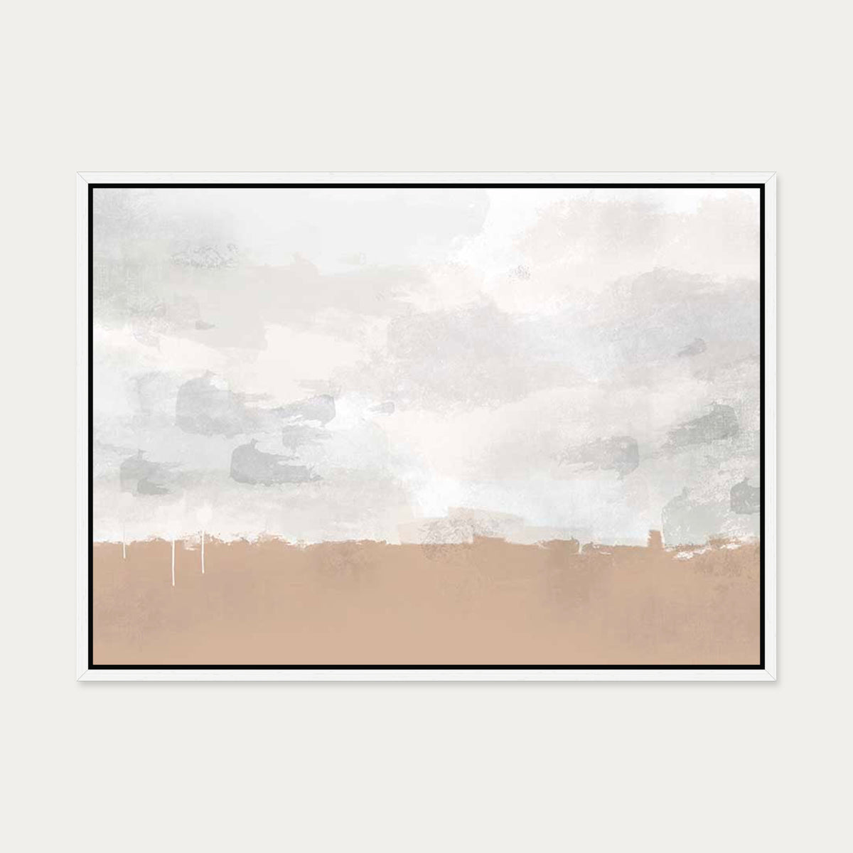 Peach Sands Canvas Art — 50 x 70 cm — White Frame