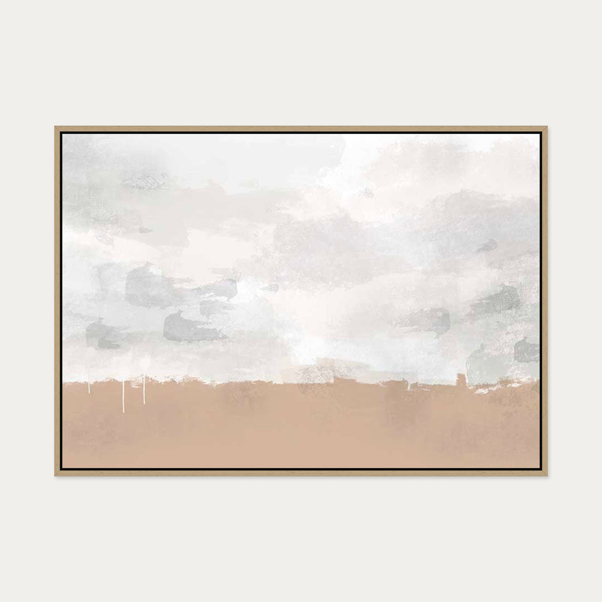 Peach Sands Canvas Art — 70 x 100 cm — Oak Frame