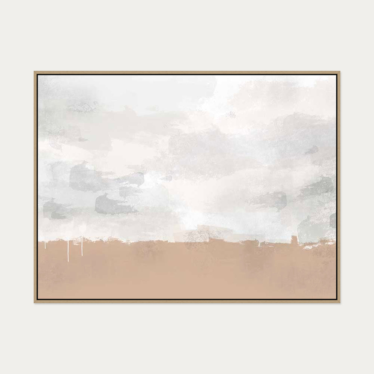 Peach Sands Canvas Art — 90 x 120 cm — Oak Frame